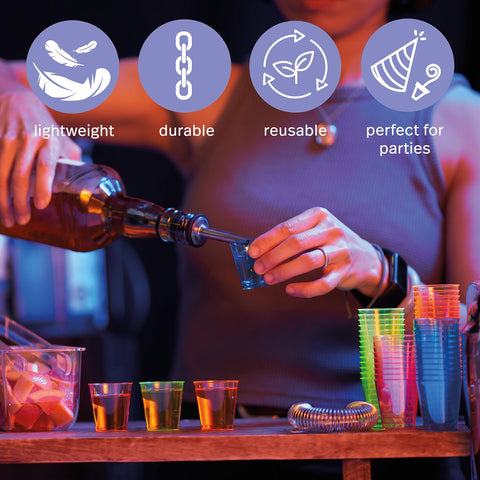 MATANA durable plastic shot cups resist breaks during events