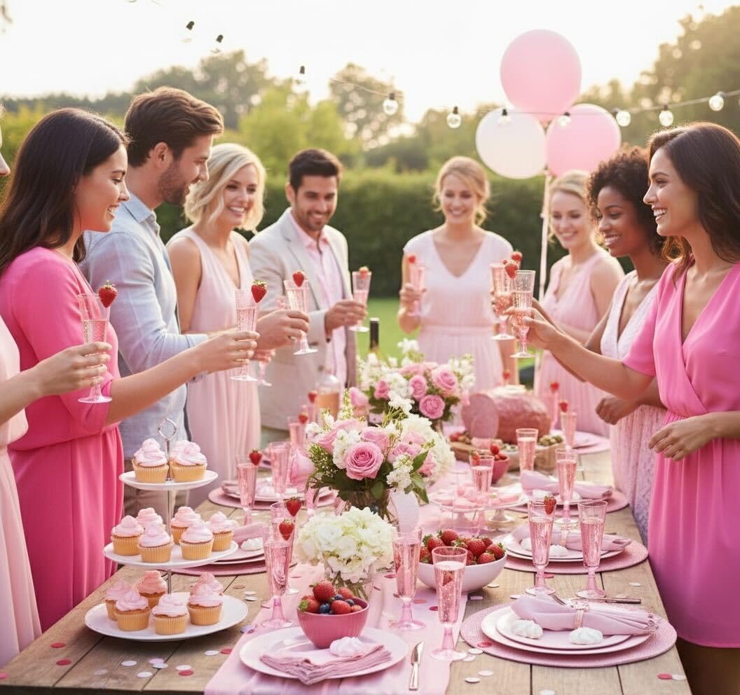 MATANA shatterproof pink flutes provide reliable use at indoor and outdoor events.