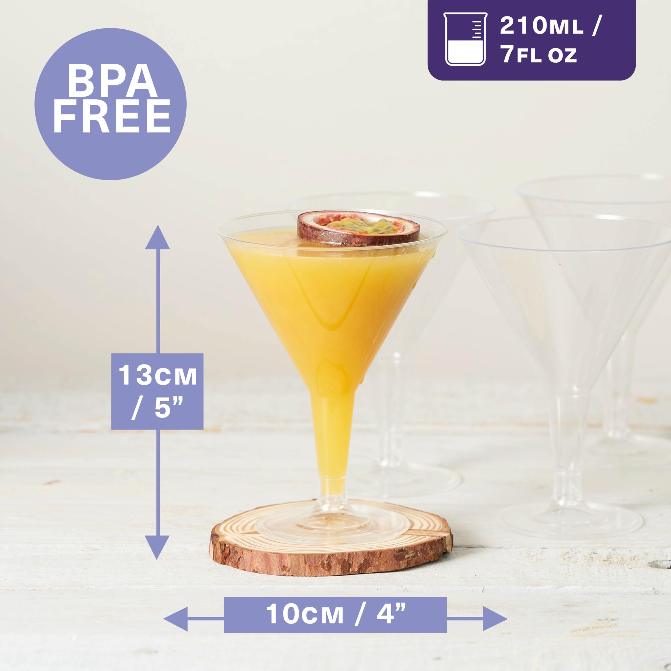MATANA stackable two-piece martini glasses for easy storage