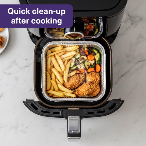 MATANA square baking pans with lids designed for safe transport.