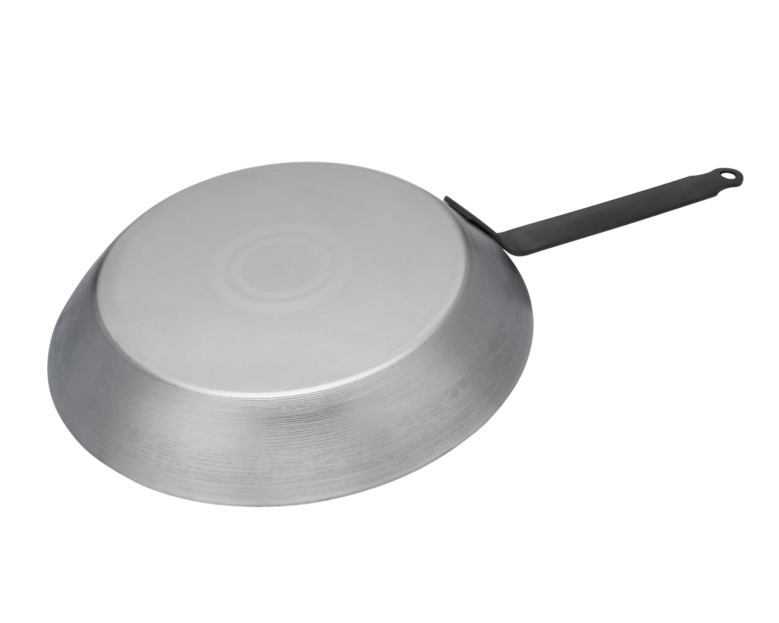 Matfer Bourgeat black carbon steel pan, oven-friendly design for finishing high heat dishes.