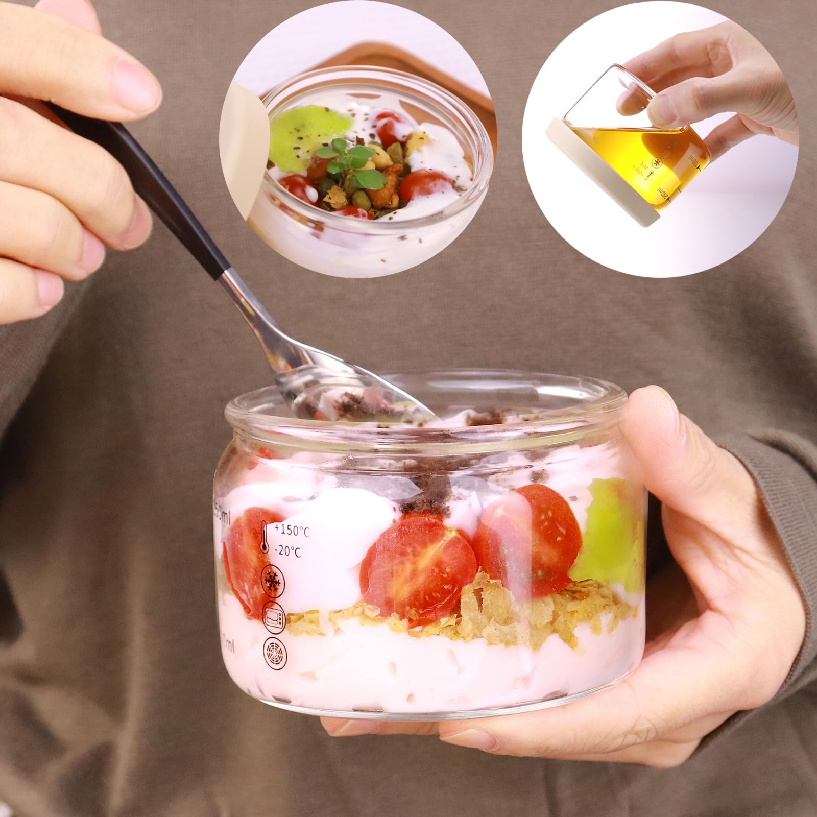 Matifaner portable dessert bowls ideal for travel and picnics.