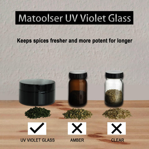 Matoolser airtight seal helps maintain aroma when stored away from light.