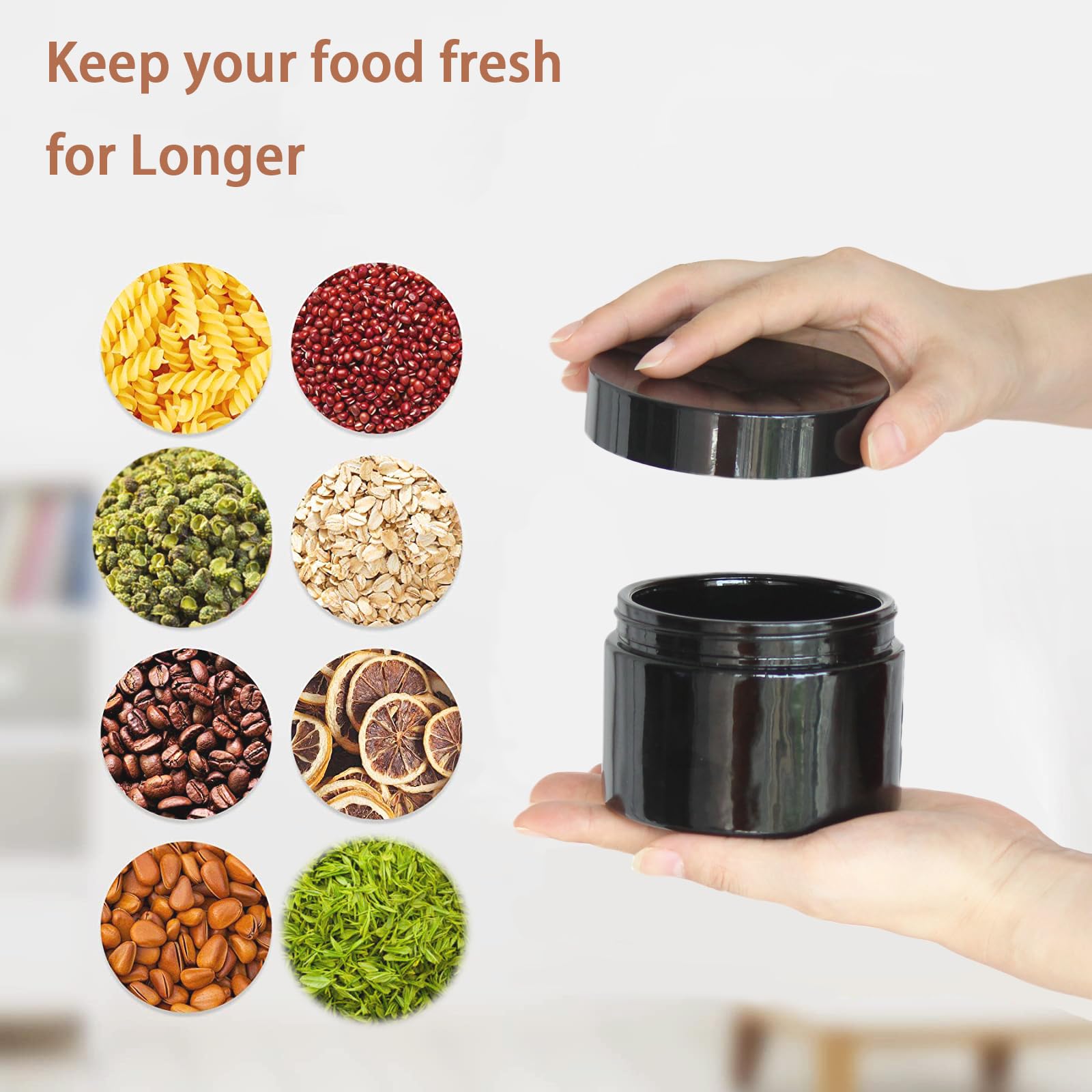 Matoolser wide-mouth storage jar enables easy scooping and access.
