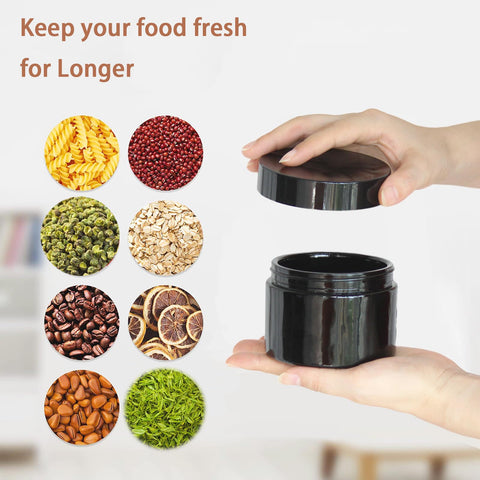 Matoolser wide-mouth storage jar enables easy scooping and access.