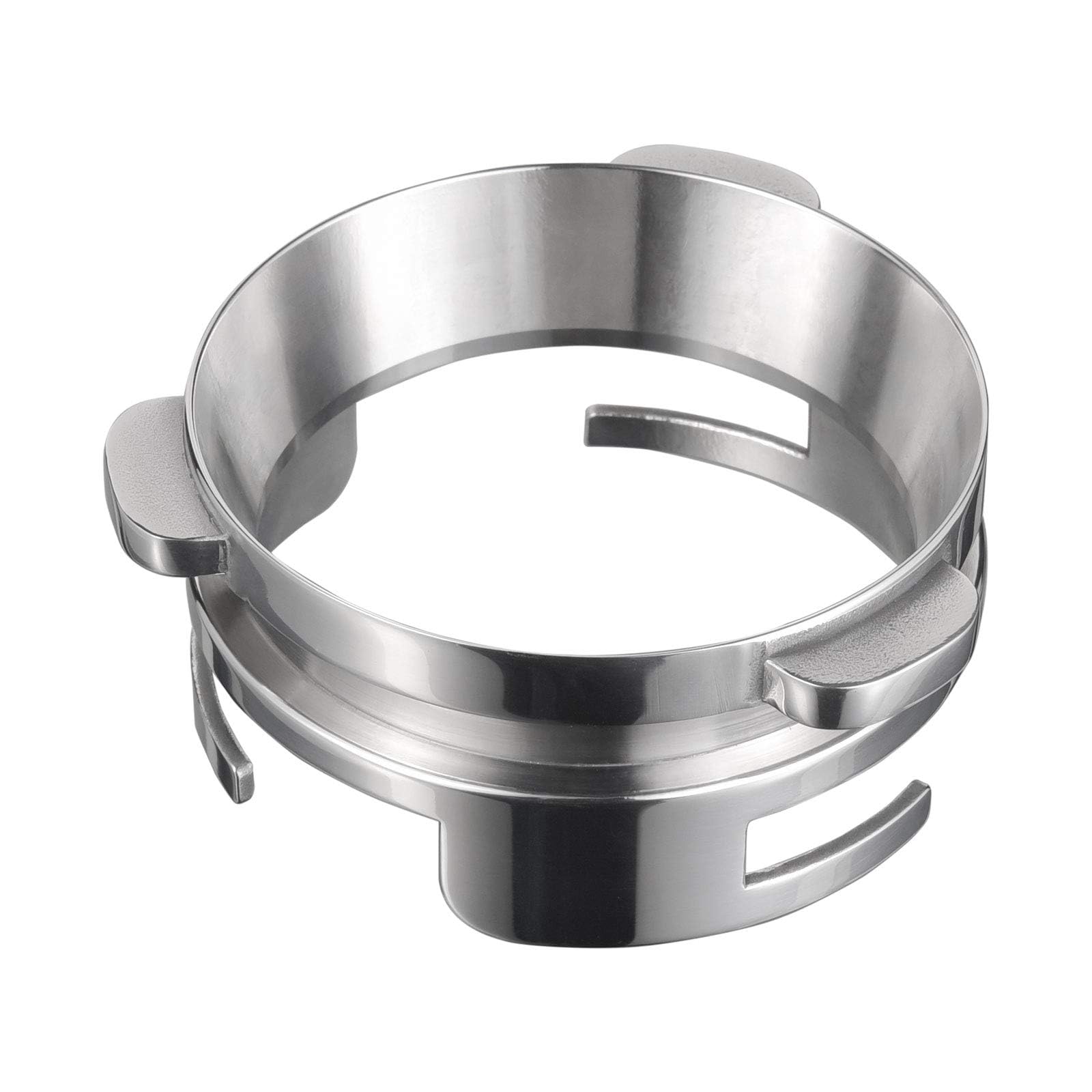 MATOW 54mm dosing funnel with grinder trigger top view for spill-free grinding