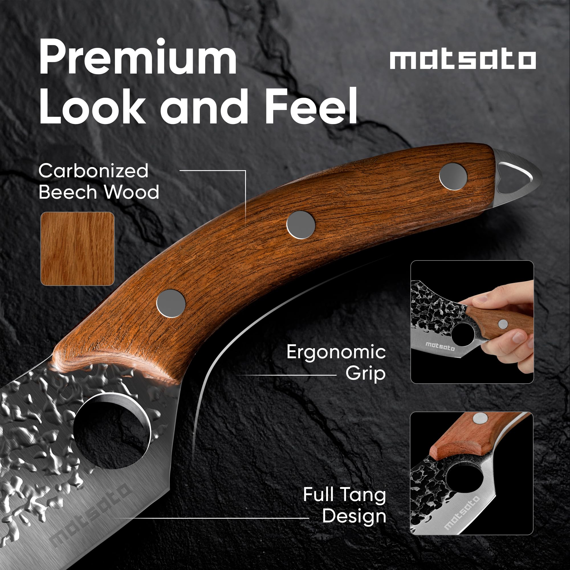 Matsato Chef Knife full profile highlighting versatile kitchen tool
