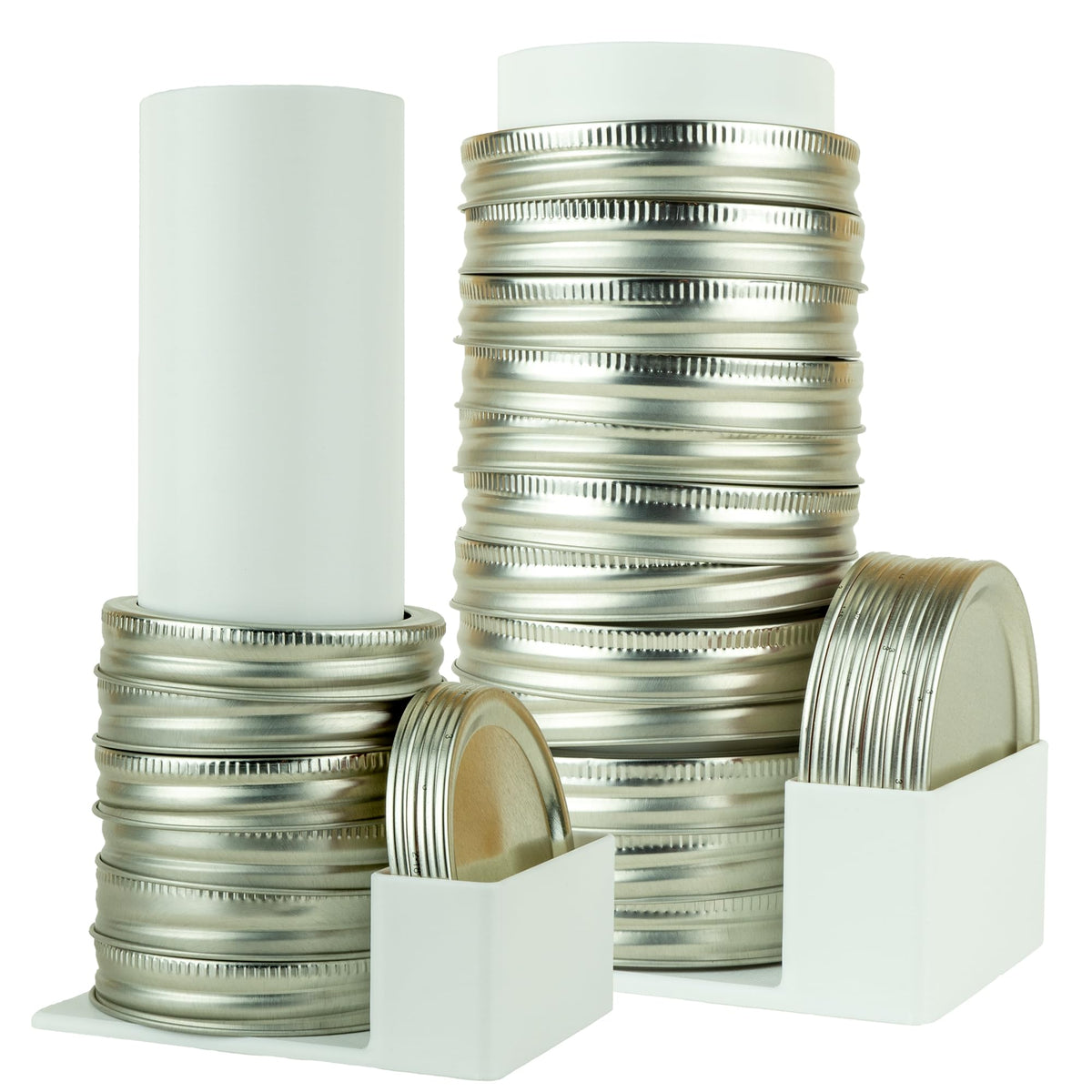 Matterform Mason jar lid organizer 2-pack front view for easy lid access during canning.