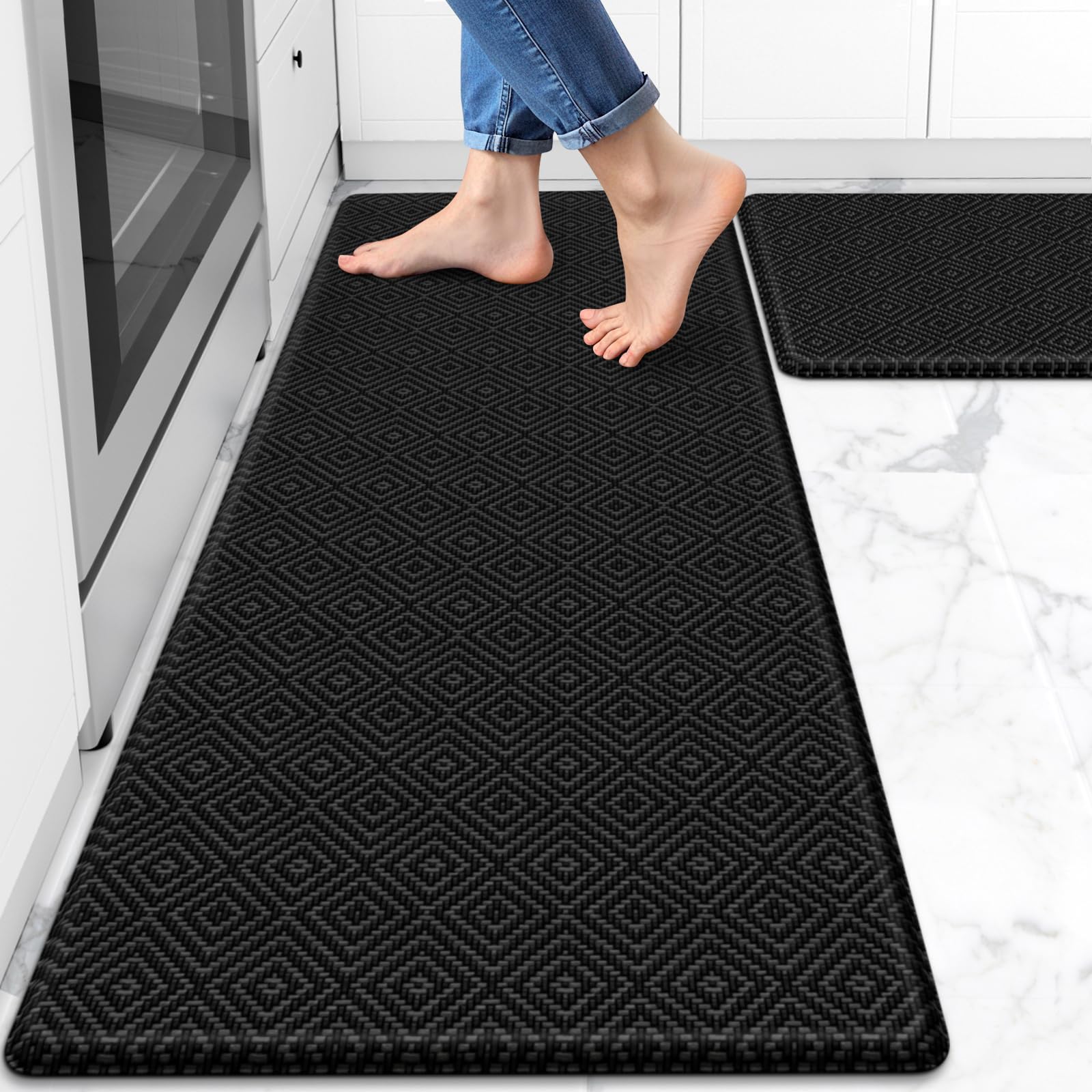 Mattitude 2-piece kitchen mat set with anti-fatigue cushioning for comfortable standing