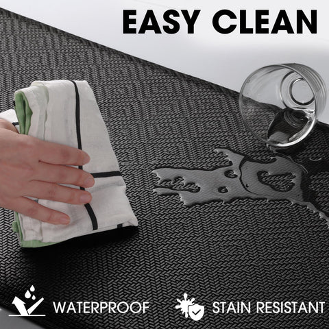 Mattitude kitchen mat with easy-clean design for quick wipe-downs after cooking.