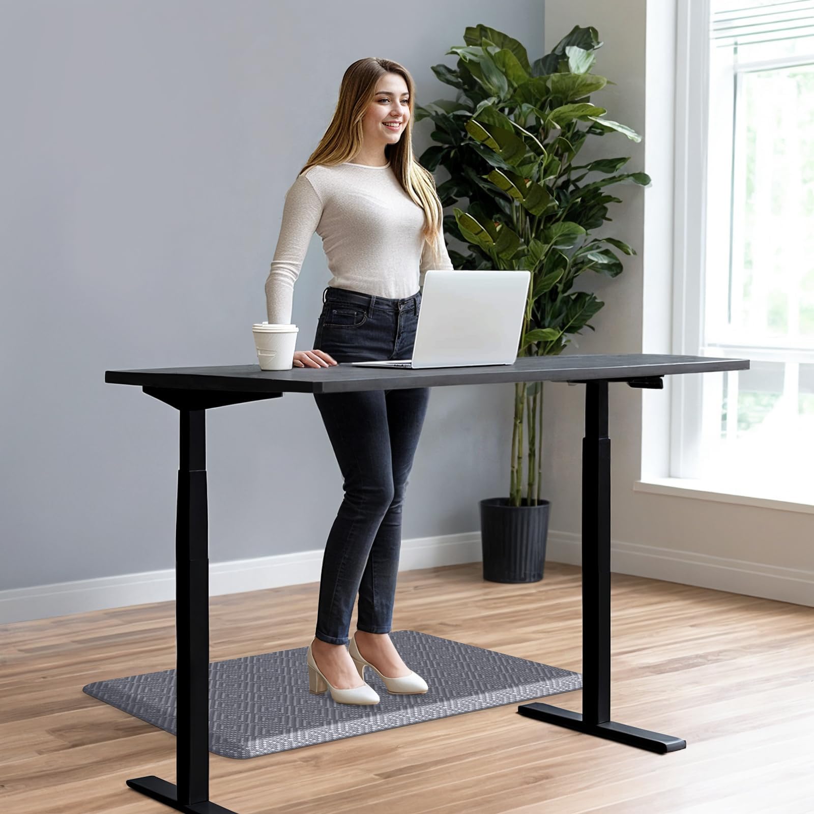 Mattitude kitchen mat versatile use for kitchen and desk areas.