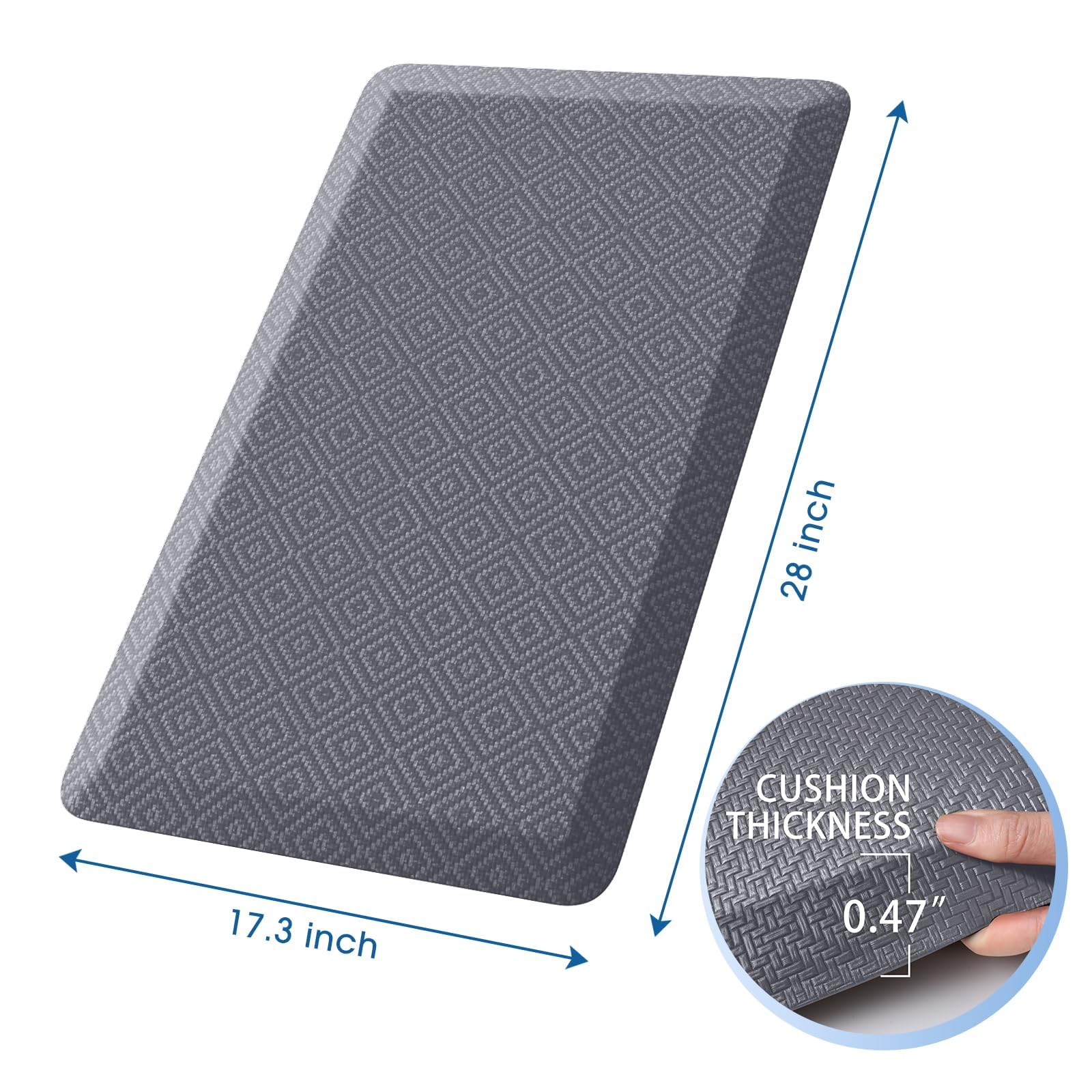 Mattitude kitchen mat non-slip bottom keeps the mat in place.