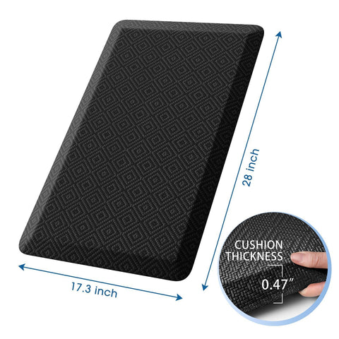 Mattitude kitchen mat with non-slip bottom helps prevent sliding on slick floors.