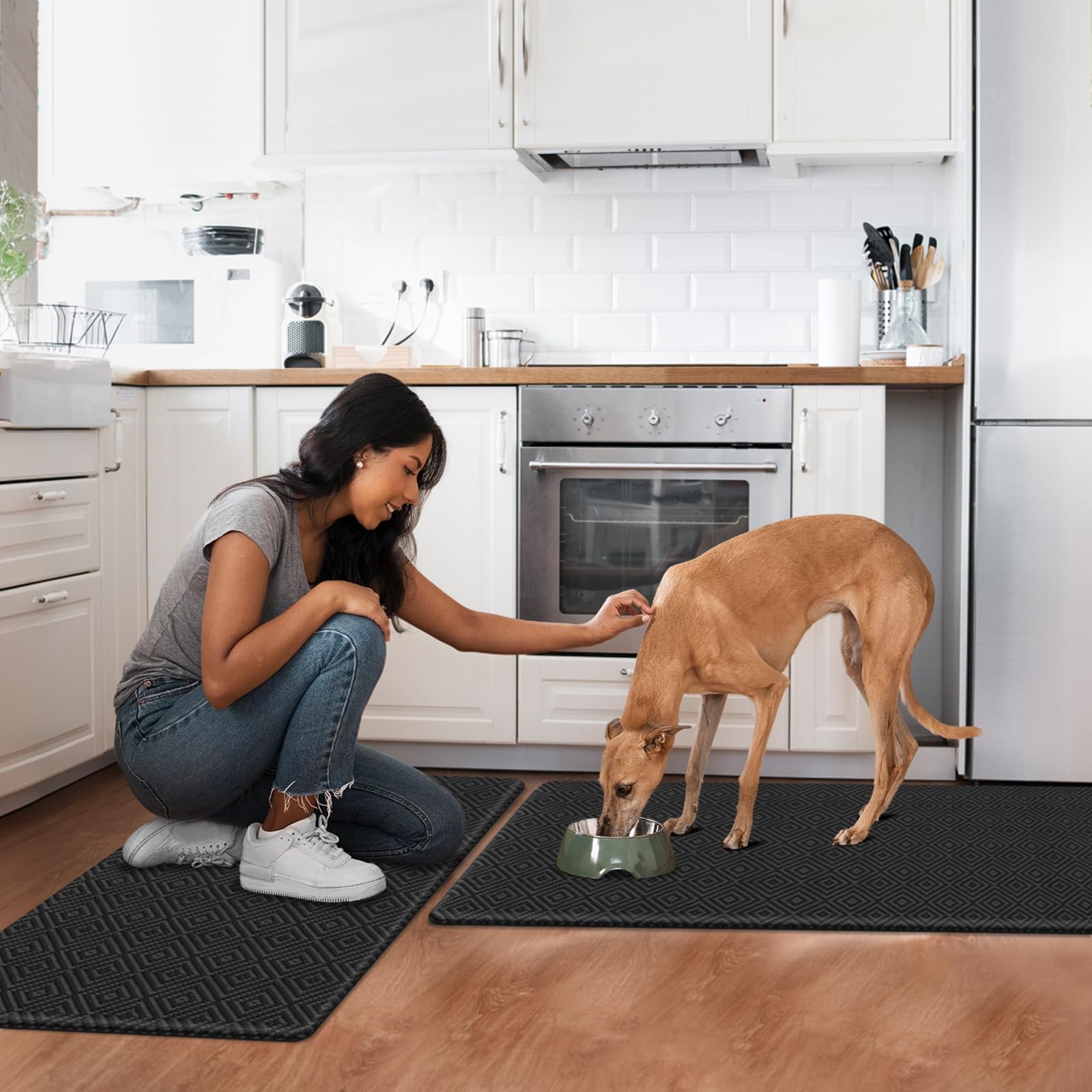 Mattitude kitchen mat offers two thickness options for personalized cushioning