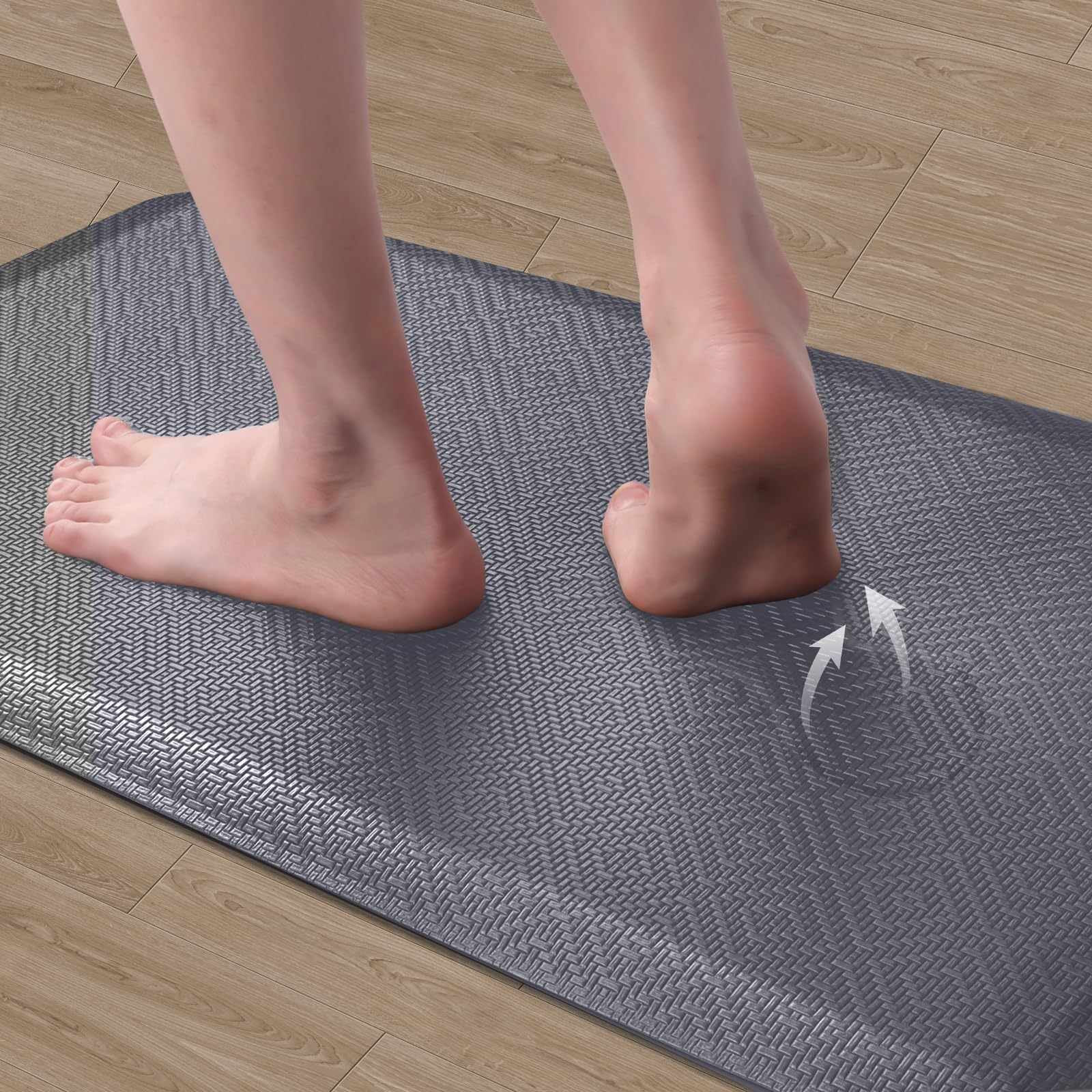 Mattitude kitchen mat waterproof surface resists spills for easy cleanup.