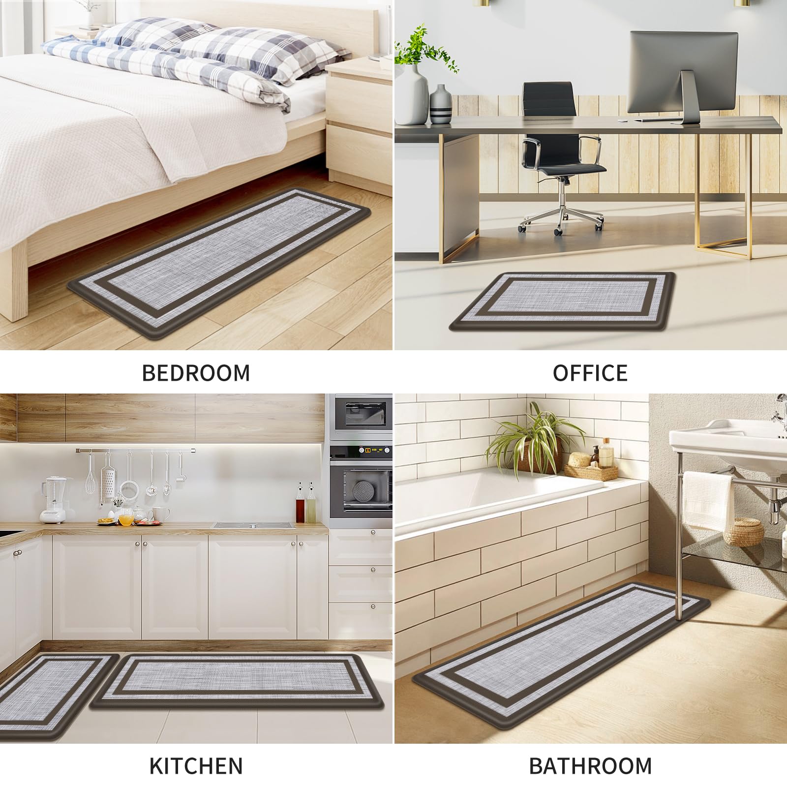 Mattitude kitchen mats chocolate-color design blends with modern kitchens.