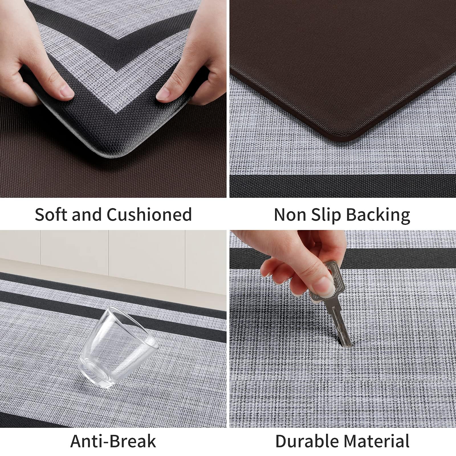 Mattitude kitchen mats set of 2 large size placement under long prep areas.