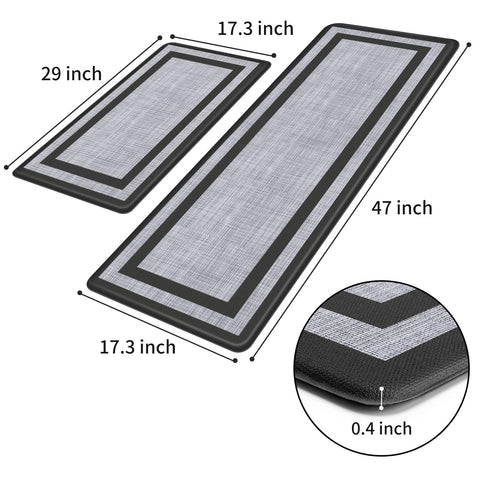 Mattitude kitchen mats set of 2 with non-slip backing for safer footing on smooth floors.
