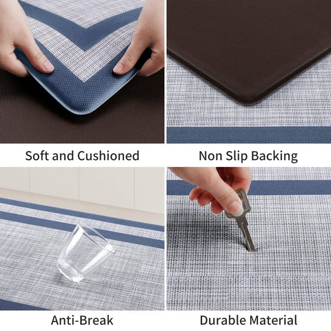 Non-slip backing helps keep the mat in place on dry floors.