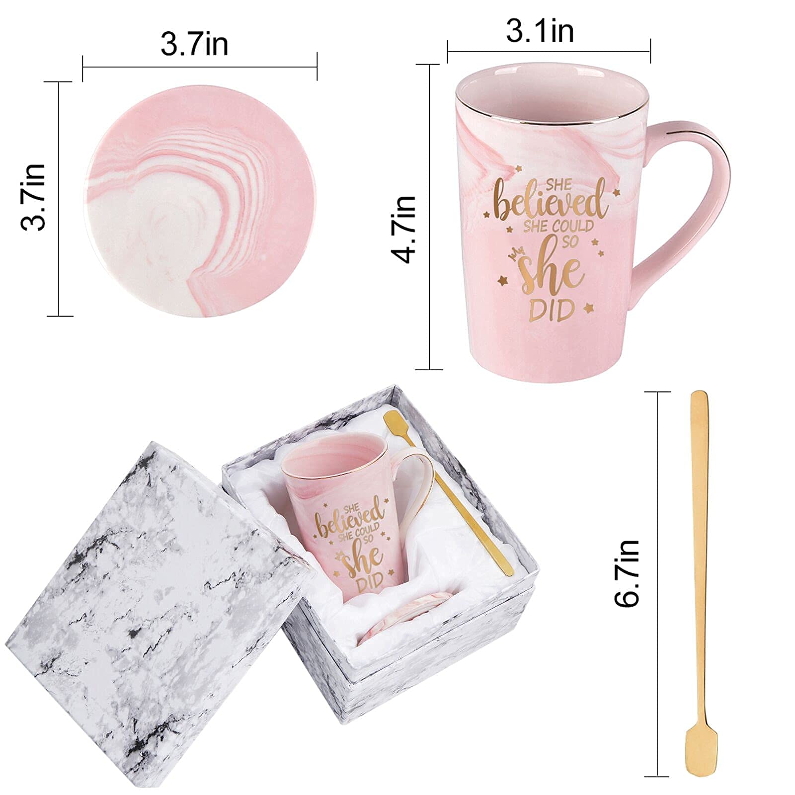 Maustic 14-ounce capacity suits coffee, tea, or hot chocolate.