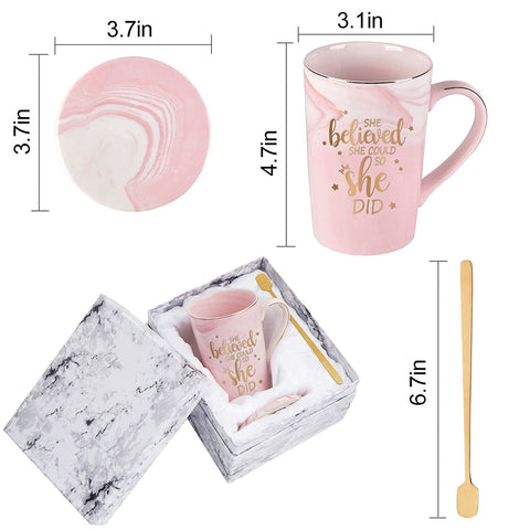 Maustic 14-ounce capacity suits coffee, tea, or hot chocolate.