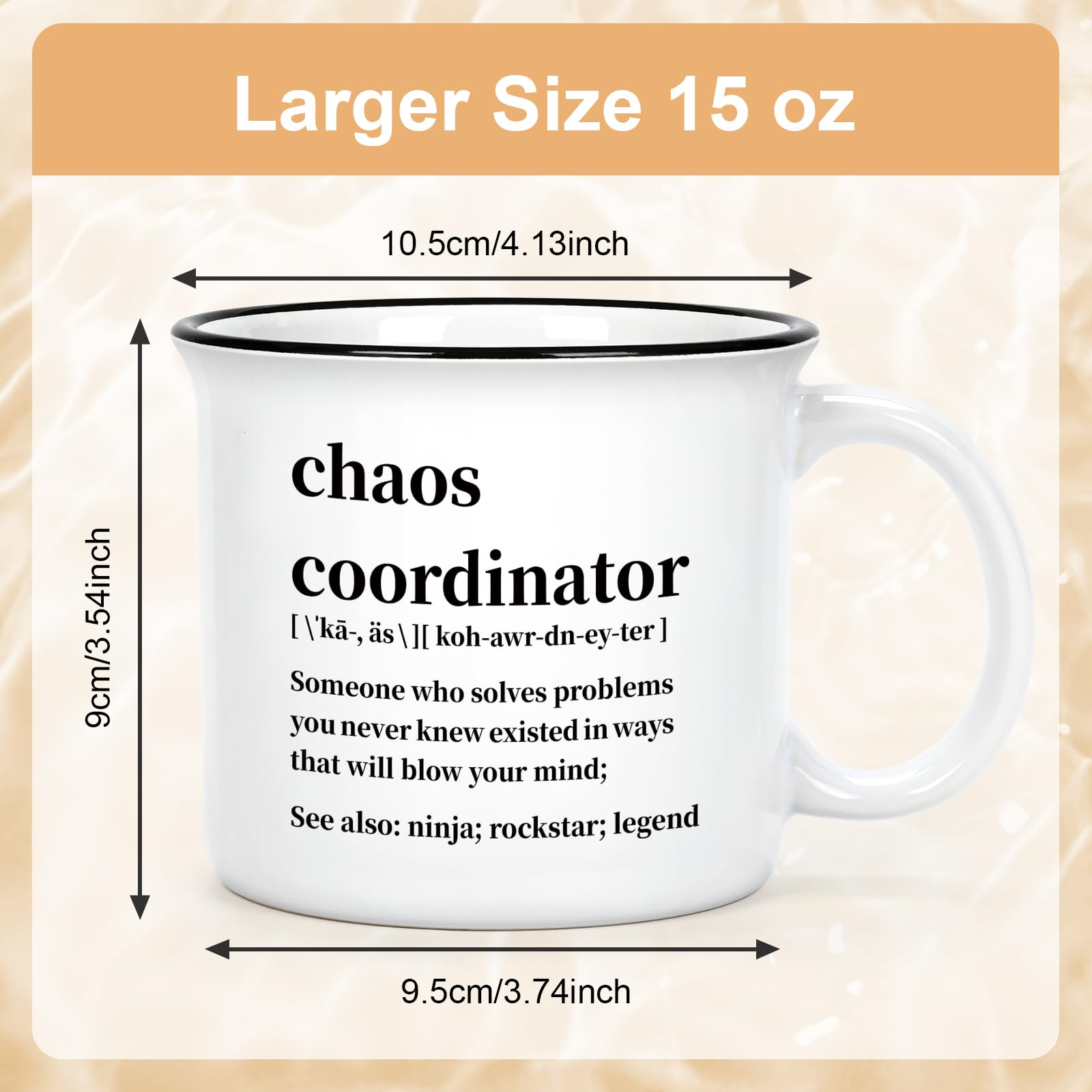 Maustic Chaos Coordinator Mug close-up shows dot texture.