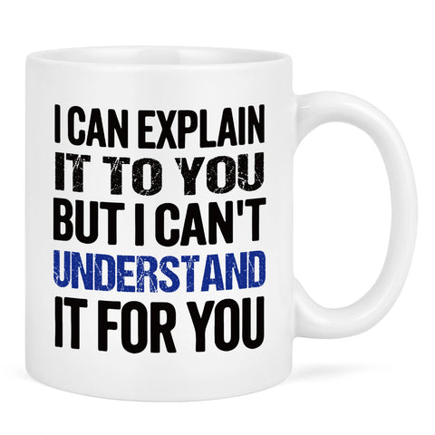 Maustic engineer mug front view with dual-sided text for visibility in meetings.