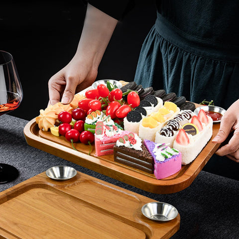 MAVOTER wooden board ideal for desserts, breads, and cheeses at gatherings