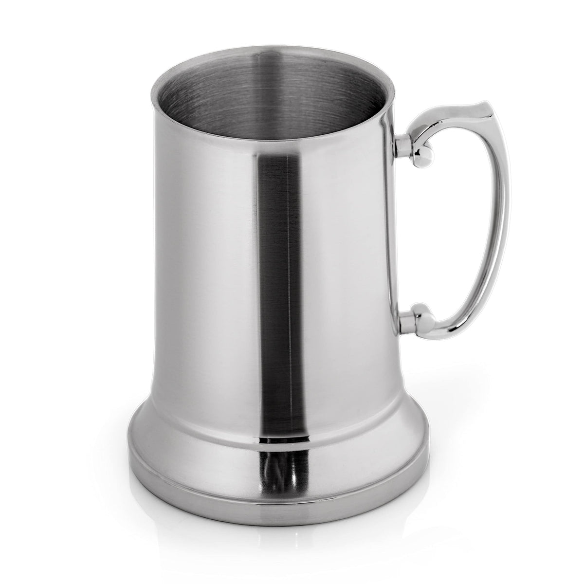 Maxam 20oz stainless steel tankard mug, front view, durable construction for daily use.