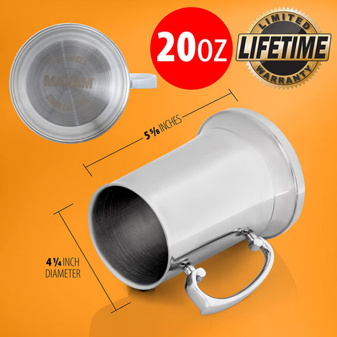 Maxam tankard close-up of the handle, laser-welded strength for reliable daily use.