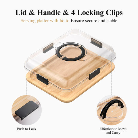 Maxboro charcuterie board cutting surface showing durable bamboo build
