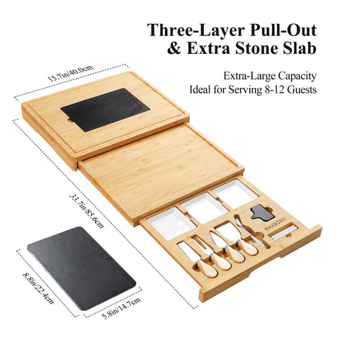 Maxboro charcuterie board knife-set assembled for versatile entertaining