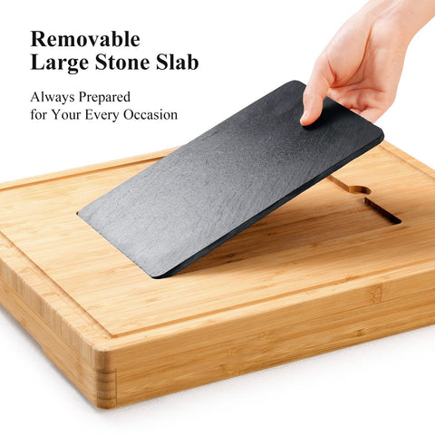 Maxboro charcuterie board wooden layers open reveal extra serving space