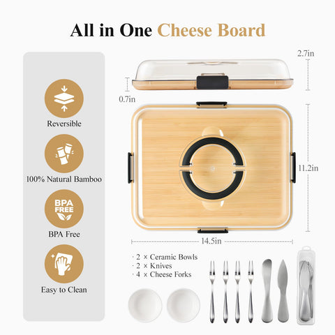 Ceramic bowls included with Maxboro board for neat serving