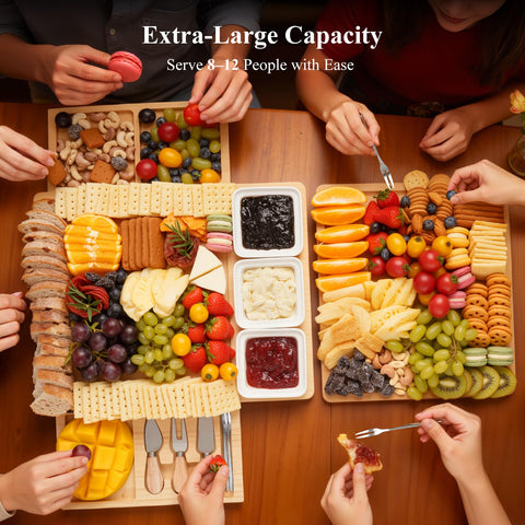 Maxboro dual-drawer board keeps utensils neatly stored during gatherings