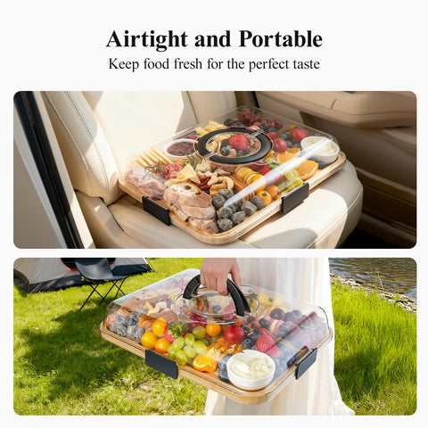 Maxboro portable charcuterie tray ideal for picnics and housewarming gatherings.