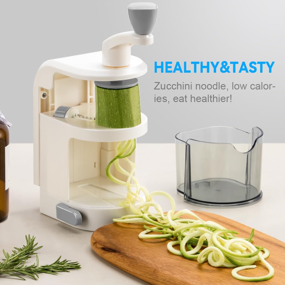 Maxceysen spiralizer compact design saves counter space during prep