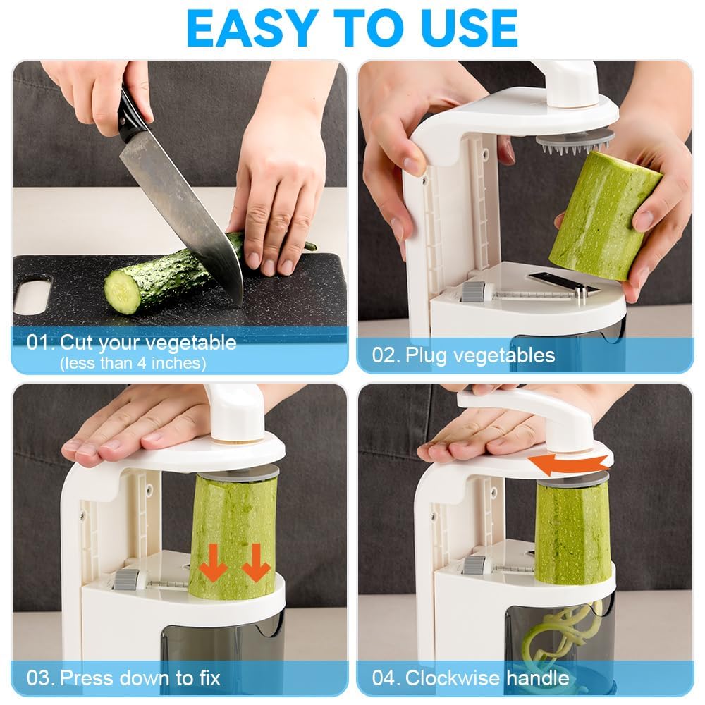 Maxceysen spiralizer safe operation minimizes finger contact during blade selection