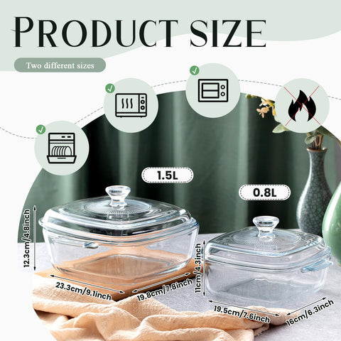 Maxcheck 1.5L glass casserole with lid, ideal for small meals.