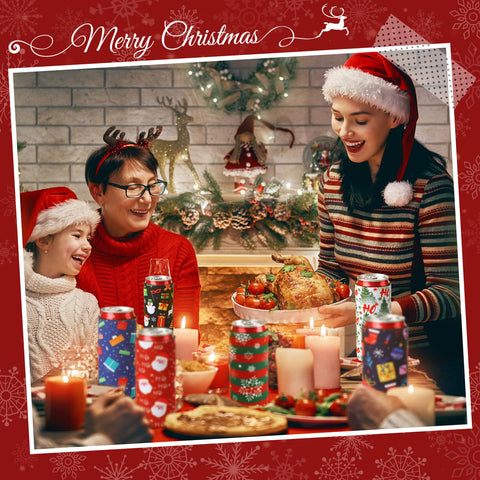 Maxcheck Christmas tree beer sleeve delivers cheerful design and easy handling.