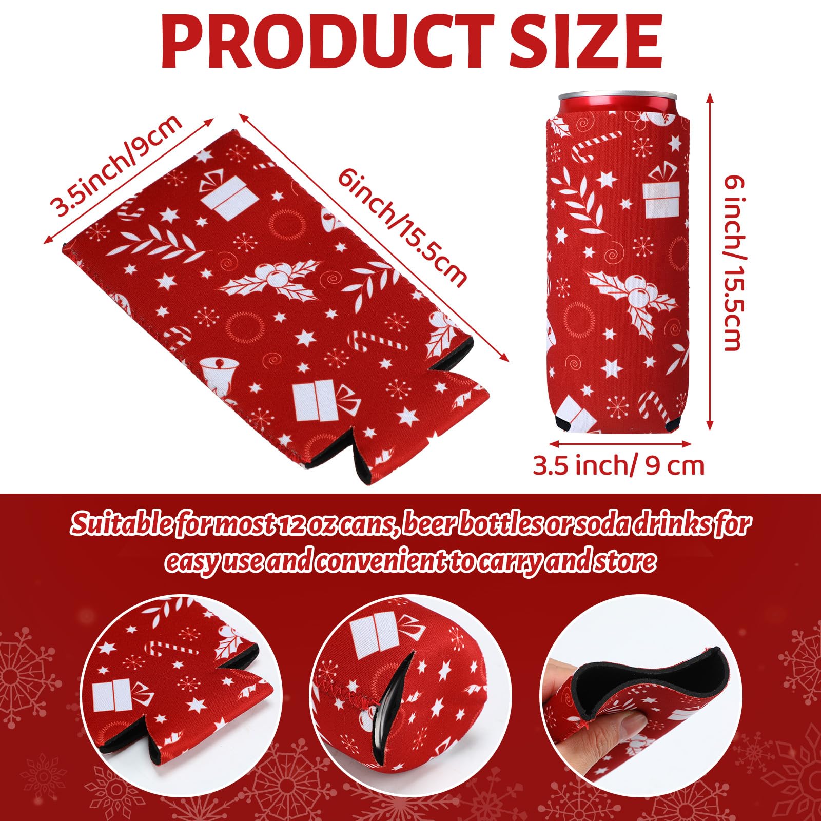 Maxcheck snowman beer sleeve adds seasonal charm while keeping beverages cool.