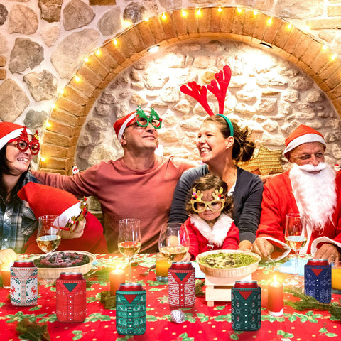 Maxcheck Christmas sweater sleeve design 4 showcases an elk motif for family dinners and celebrations.