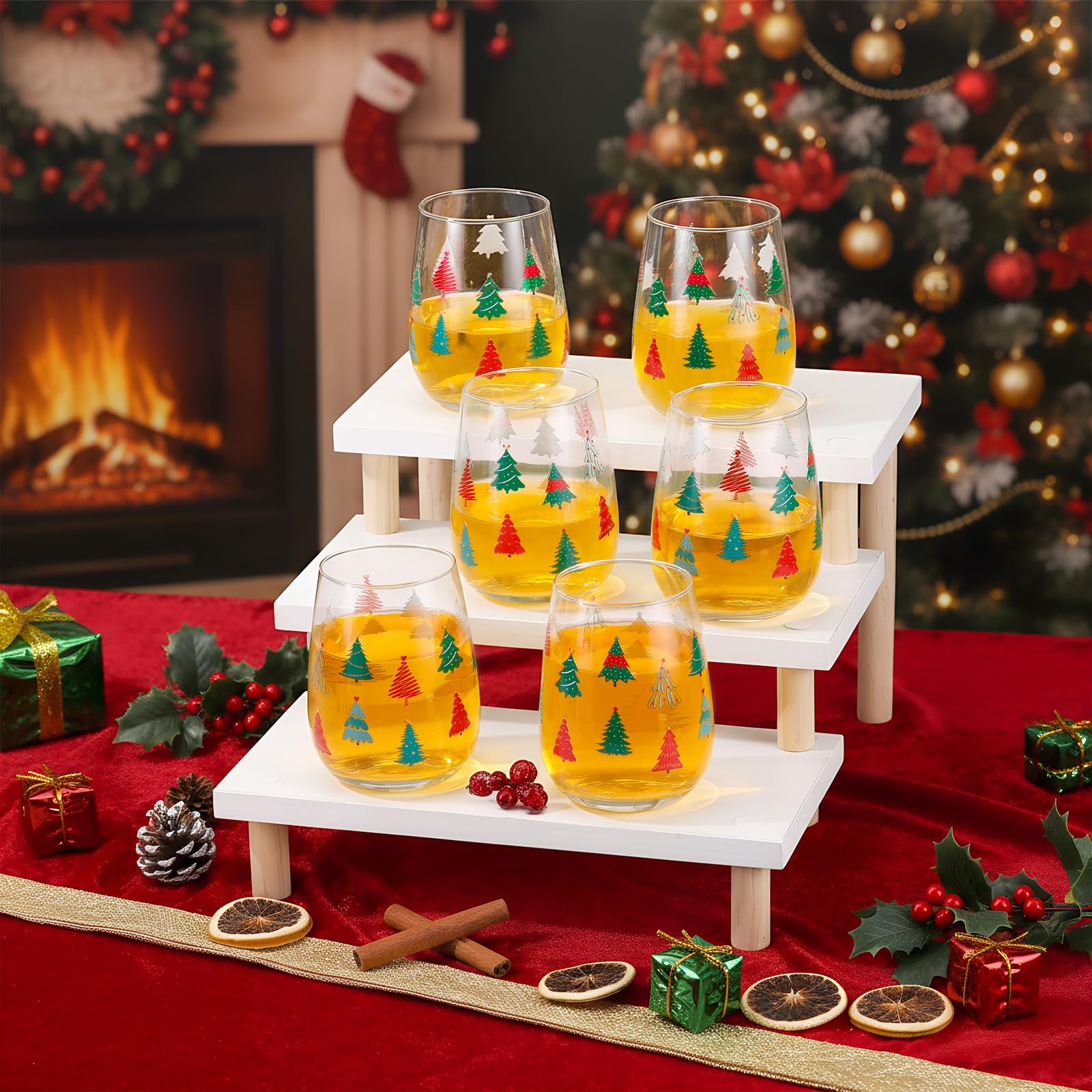 Maxcheck Christmas wine glasses are hand wash preferred to protect patterns