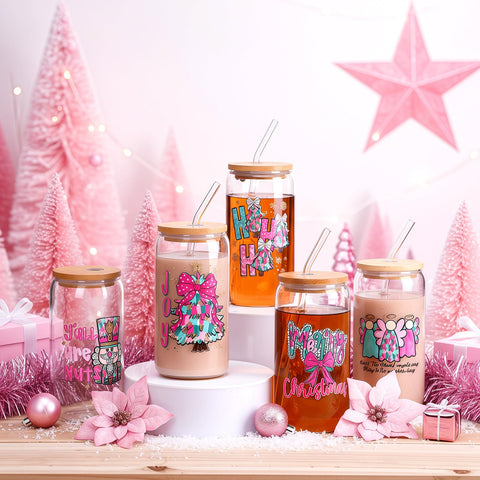 Maxdot pink angel design cup with lid and straw for cozy moments