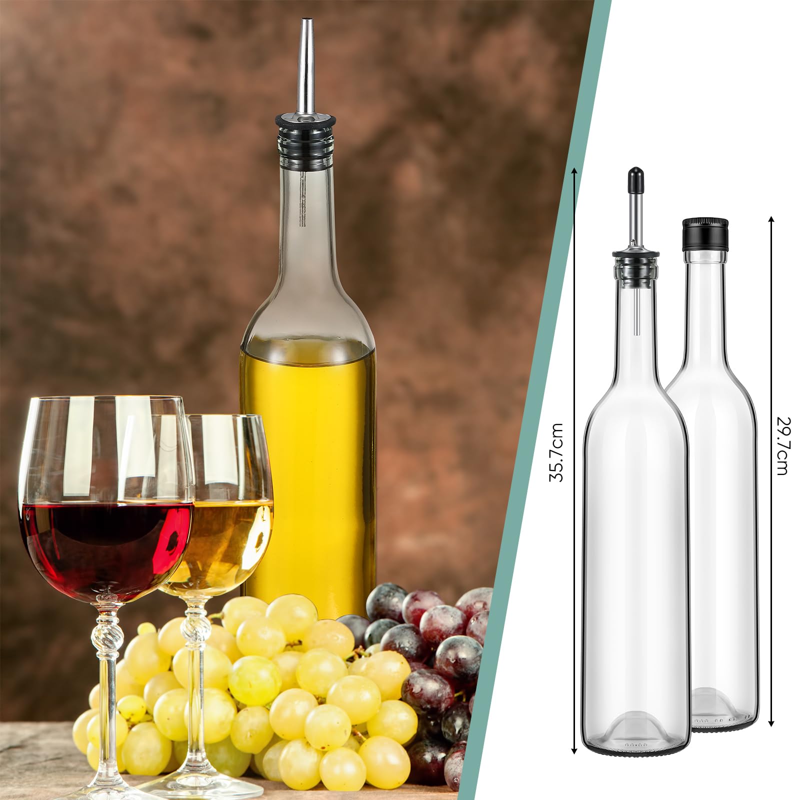 Maxdot Bordeaux-style clear bottle showcases homemade wines beautifully