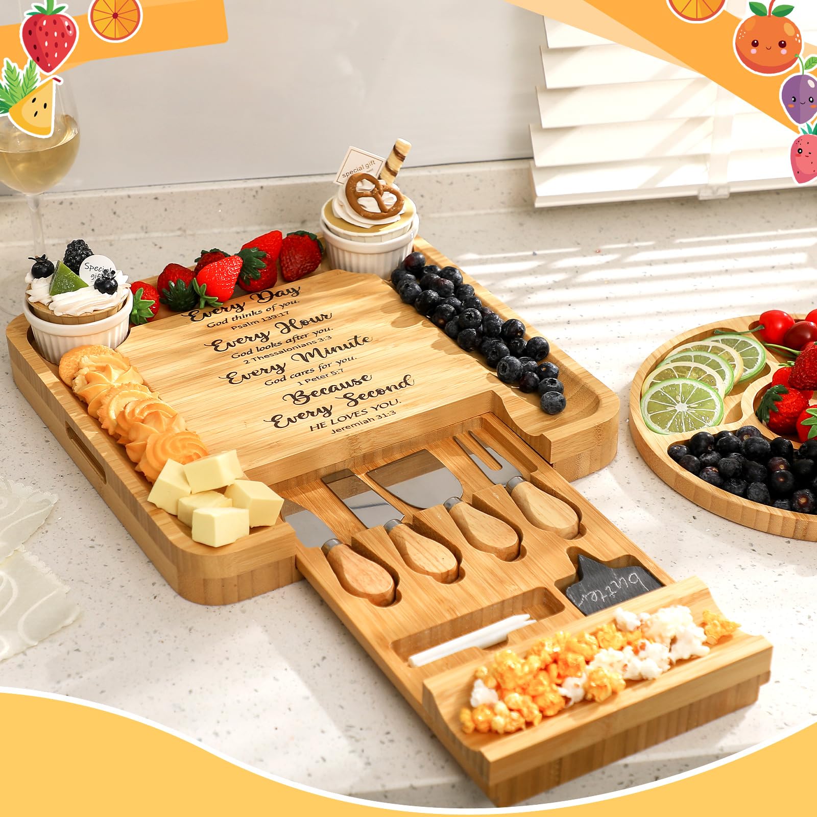 Maxdot Christian gift for women board provides versatile serving surface.