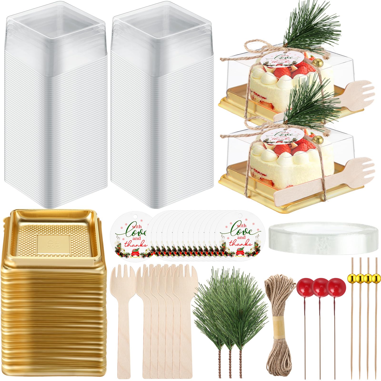Maxdot Christmas bakery boxes with clear lids securely display treats for gifting.