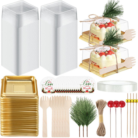 Maxdot Christmas bakery boxes with clear lids securely display treats for gifting.