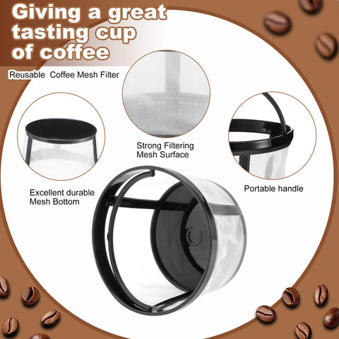 Maxdot reusable coffee filter with handle simplifies pouring and cleaning.