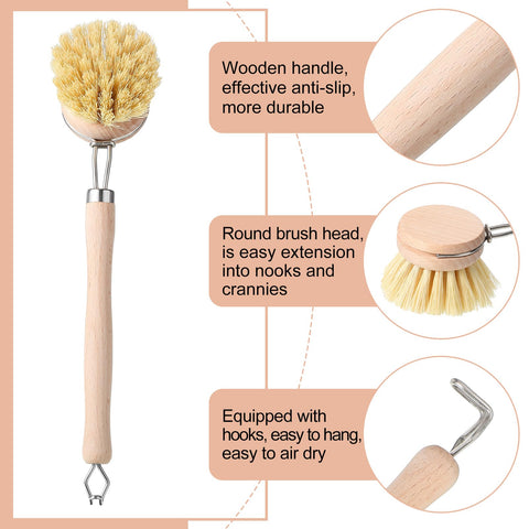 Maxdot replaceable brush head extends use on pots and pans.
